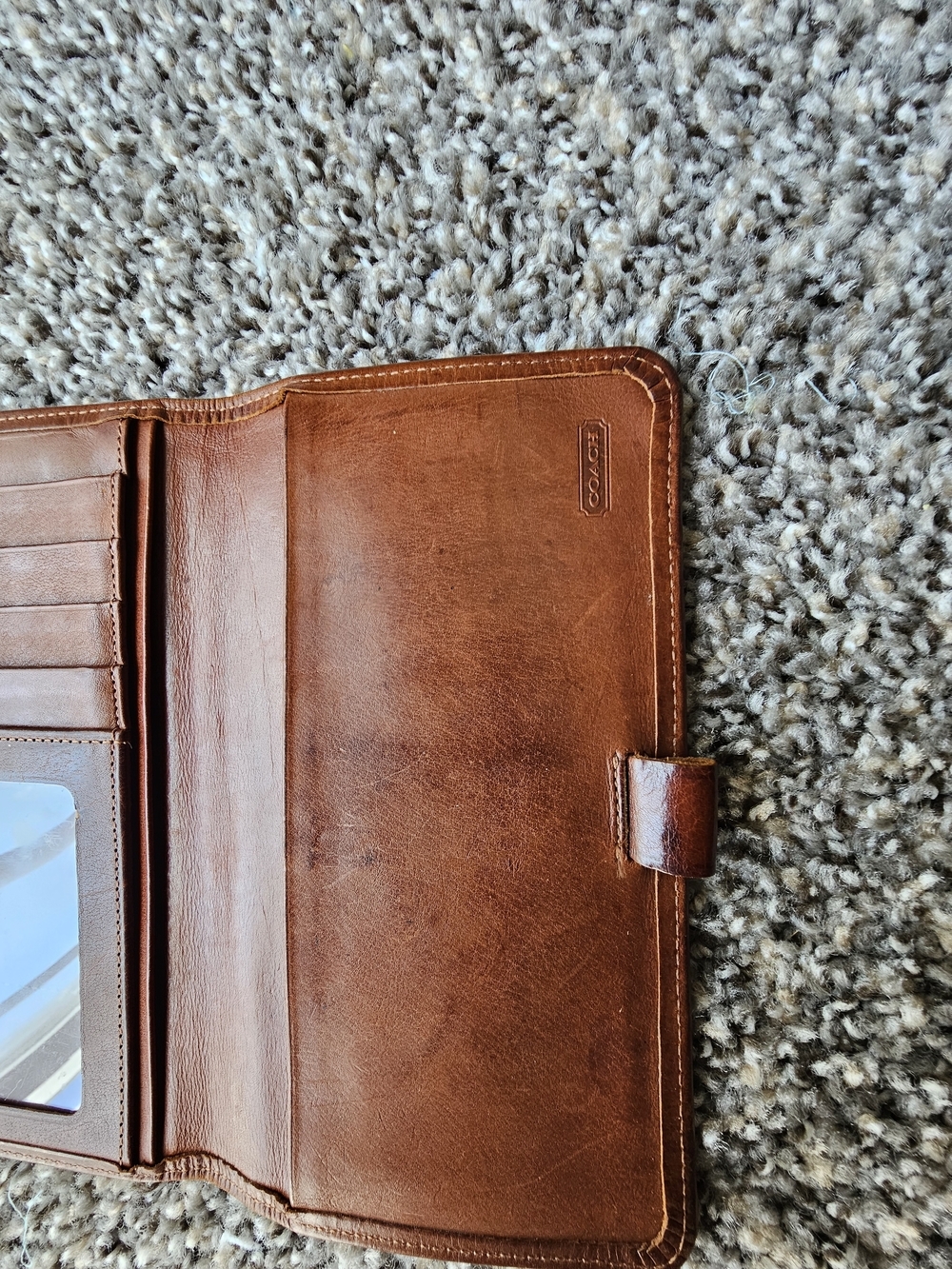 COACH Leather Wallet Passport Holder - Brown. - Picture 3 of 5